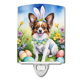 Caroline's Treasures Papillon Easter Egg Hunt Ceramic Night Light Compact, UL-Certified, Ideal for Bedroom, Bathroom, Nursery, Hallway, Kitchen, 6x4x3, Multicolor