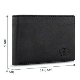 KLONDIKE 1896 Rush Trevor Men's RFID Landscape Cowhide Wallet, black, Classic