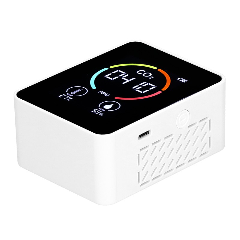 Carbon Dioxide Detector Semiconductor USB Charging LCD Temperature Humidity Detection
