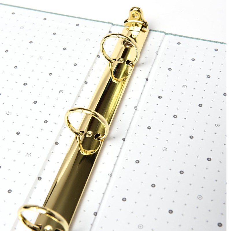 russell+hazel Patent Mini 3 Ring Binder, Dew, 7” by 9”