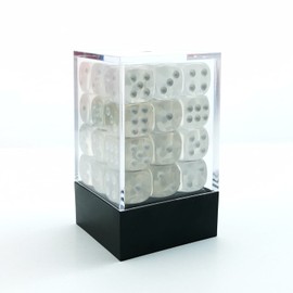 Bescon Cube W6 12 mm 36 Brick Box, 12 mm Six Sided Die (36) Block of Dice, Transparent White