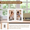 Triple Photo Frame 4x6 Hinged Folding Wood Picture Frame with