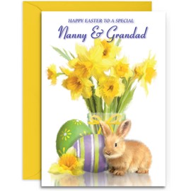 Nanny & Grandad Easter Card - Medium Sized Card (A5 Size -148mm x 210mm) with Envelope