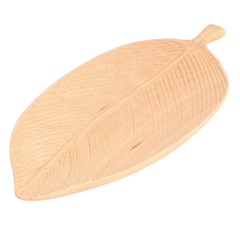 Leaf Shape Wood Plate Storage Trays Tea Tray Dessert Dinner
