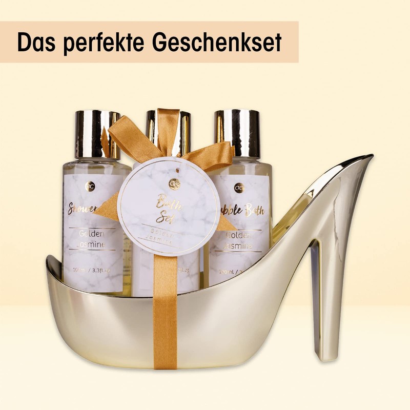 accentra MARBLE Bath Set Gift Set in Beautiful Golden Pumps,