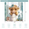 Riyidecor Funny Highland Cow Shower Curtain for Bathroom Decor 72Wx72H