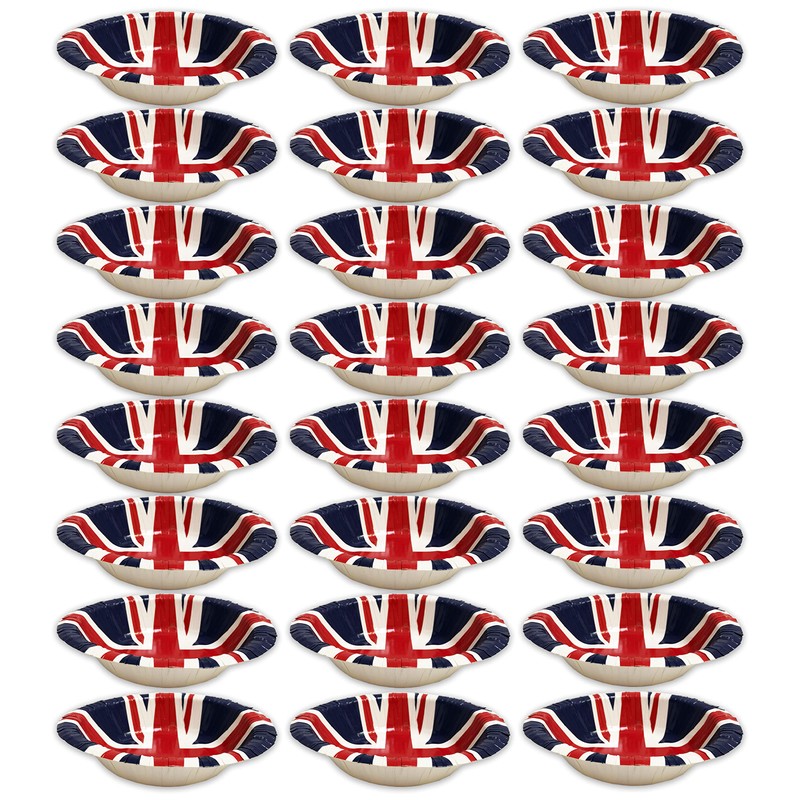 Robelli 24 x Union Jack King's Coronation Disposable Paper/Card Bowls