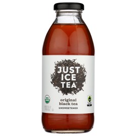 Just Ice Tea Ready To Drink Original Black Tea Unsweetened, Contains Caffeine, Fair Trade, Kosher, USDA Certified Organic, 16 Fluid Ounce (Pack of 12)