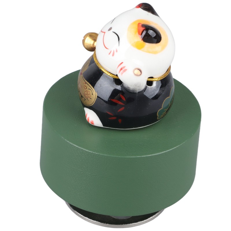 Music Box Round Shape Fortune Cat Style Pleasing Melody Exquisite