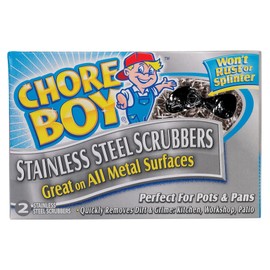 CHORE BOY 2 Count Stainless Steel Scrubbers, Assorted