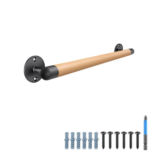 SELEWARE 26 Inch Wood Handrail Stair Handrail Drywall or Concrete