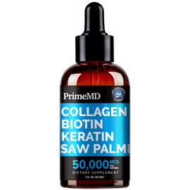 Liquid Collagen Peptides for Women - Serum Complex with Biotin Vitamin, Hydrolyzed Keratin Protein and Saw Palmetto - Comprehensive Formula for Hair, Skin, and Nails Wellness - 2fl oz (Pack of 1)