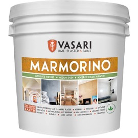 VASARI Lime Plaster & Paint | Marmorino Plaster (Fine Sand Finish) | Made from Natural Lime and Powdered Marble |color: Natural White #1 | size: 2 Gallon Wet Mix