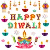 Konsait 56 Pieces Diwali Decorations Set, 3D Diya Lamp Happy