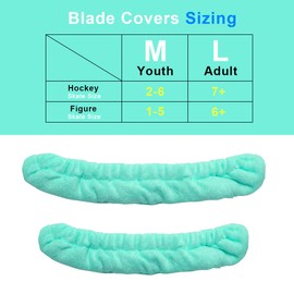 Coolrunner Ice Skate Blade Covers, Sports Blade Cover Skate Blade Protector for Hockey Skates, Figure Skates and Ice Skates, Black (Green, Medium)