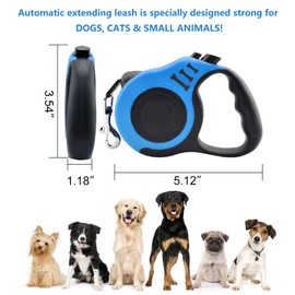 Gbivbe Retractable Dog Leash for Medium - Small Dogs and Cats 16.5FT Tangle Free, Heavy Duty Walking Leash with Anti Slip Handle, Pause and Lock Strong Nylon Tape, Store Dog Leash Retractable
