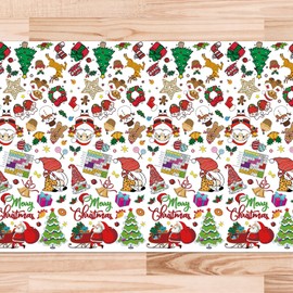 Christmas Coloring Tablecloth, 70.9x47.2 Inch Xmas Coloring Table Cloth DIY Christmas Table Disposable Decoration Paper Coloring Banner for Kids Home Classroom Activities Party Favors