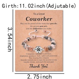 Thank You Gifts for Coworkers Women Pink Healing Stone Bracelet for Team Staff Appreciation Gifts for Co Worker Leaving Gifts for Colleagues Birthday Gifts Adjustable Beaded Bracelets for Friends