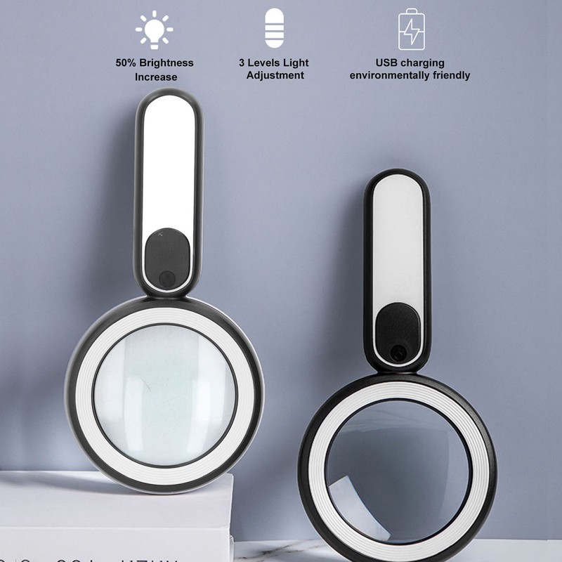 Handheld Magnifying Glass 20X Optical Magnifier with 21 LED Lights