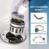 REGALMIX Pop Up Drain Stopper, Built-in Anti-Clogging Strainer, Polished Chrome,