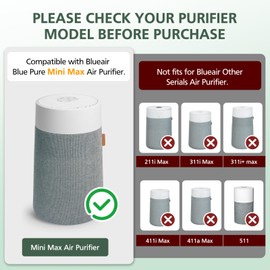 4 Pack Mini Max Replacement Filter Compatible with Blueair Blue Pure Mini Max Air Purifiers, Blue Pure FMINI Filter HEPA & Activated Carbon Air Filt-er Fits for Blue Pure Mini Max
