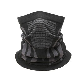 Balakaka Winter Neck Warmer 40 x 22 cm, Winter Thermal Neck Warmer Scarf Ski Mask for Men Women, Multifunctional Windproof Neck Warmer for Outdoor Skiing Cycling, Black and Grey