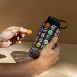 THE GEOPROJECT National Parks Plastic Water Bottle with Stickers Kit, Light Weight Adventure Bottle, Waterproof Stickers for Water Bottle, Wide Mouth Lid Bottle 32oz