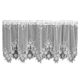 Heritage Lace Tea Rose 60-Inch Wide by 30-Inch Drop Tier, Ecru