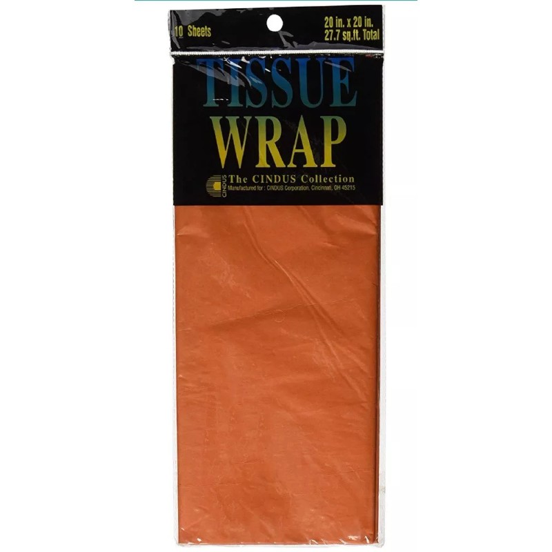 Cindus Tissue Wrap 20"X20" 10/Pkg-Orange