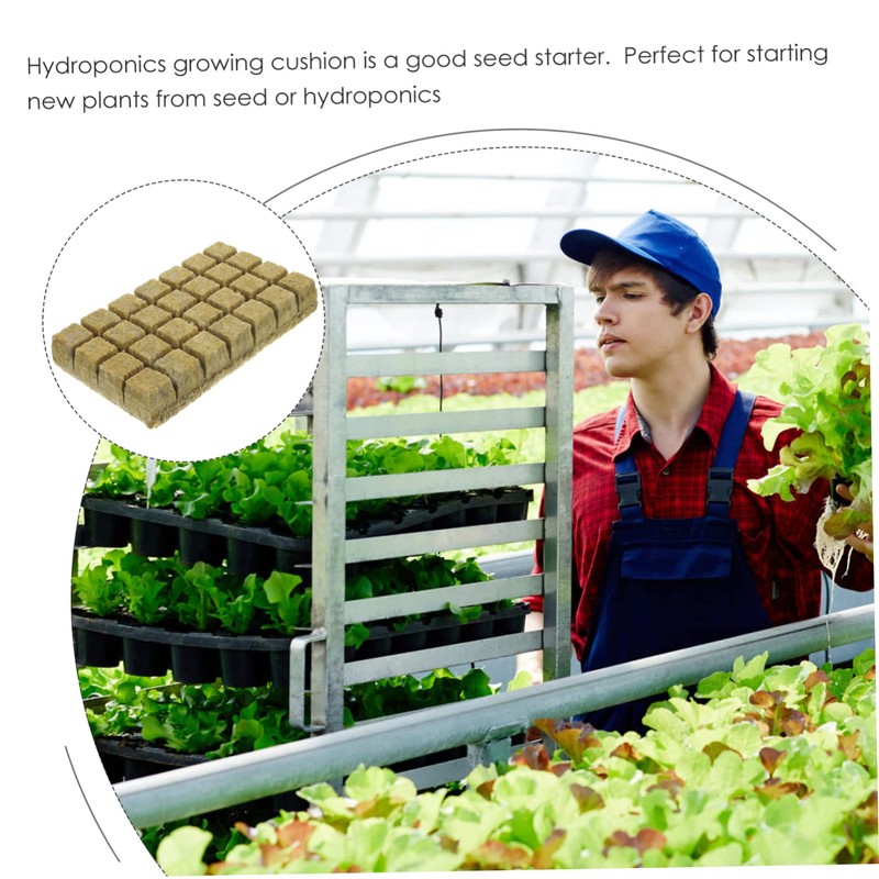 Outanaya 1 Set Hydroponic Soilless Cultivation Blocks Mineral Wool Starter