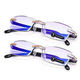 TERAISE 2 PCS Anti Blue Light Computer Glasses Readers Quality Fashion Men Reading Glasses(3.0X)
