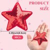 PAGOW 9 Pcs Red Star Iron-on, Sew-on Sequins Star Patches