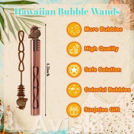 40PCS Hawaiian Bubble Wands, Mini Bubble Wands for Tropical Party Favors, Summer Gift Toys for Girls Boys Kids Toddler Adults, Aloha Party Bag Stuffers Goodie Bag Filler, Classroom Prizes