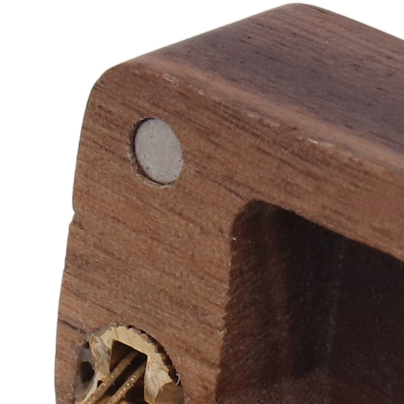 Ring Box Walnut Magnetic Cover Inlay Fleece Portable Wooden Wedding