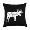 Moose Lover Designs Cute Mama-Moose Mom Design Throw Pillow, 18x18,