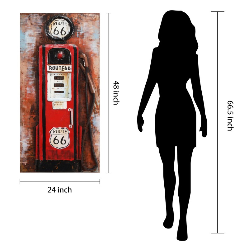 Empire Art Direct "Gas Pump" Mixed Media Hand Painted Iron