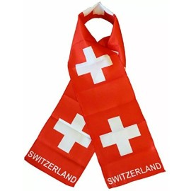 RFCO Switzerland Country Lightweight Flag Printed Knitted Style Scarf 8"x60"
