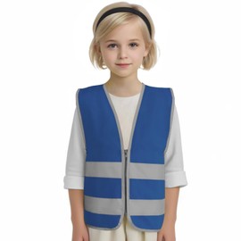 Graunton Children's Safety Vest, High Visibility Vest with Reflective Stripes, Safety Vests Car Children for Cycling, Commuting, Outdoor Activities, Durable and Breathable, blue, S