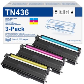 TN-436 TN436 Toner Cartridge Replacement for Brother TN436 Super High Yield Cyan, Magenta and Yellow Toner Cartridge Set, TN436C, TN436M, TN436Y (3 Color)