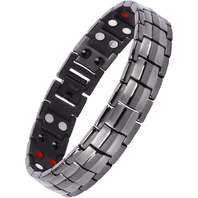 jeroot Men's Magnetic Bracelet, Titanium, Gentle on the Skin, Gentle
