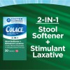 Colace 2-In-1 Stool Softener & Stimulant Laxative Tablets, Gentle Constipatio...