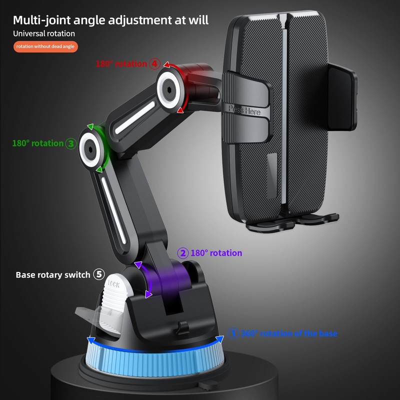 Suction Cup Car Phone Mount Dash Mounted Holders Windshield Phone