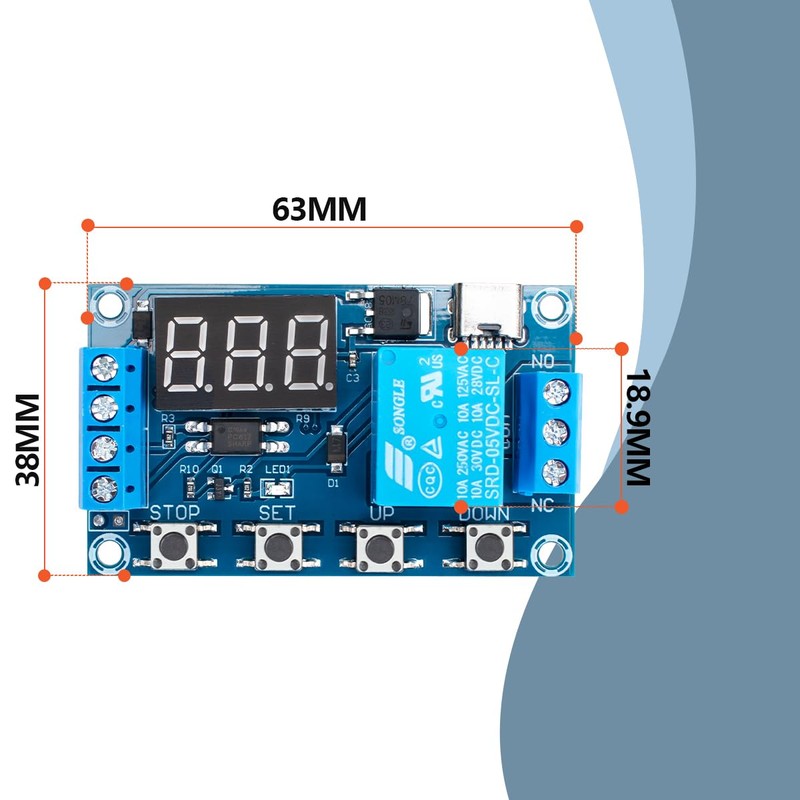 Innfeeltech 1pcs DC 6-30V Delay Relay Time Programmable Delay with