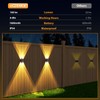 Solar Fence Lights,12 Pack Solar Lights Outdoor Warm White +
