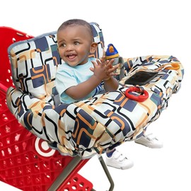 Shopping Cart Cover For Baby Grocery Cart Cover For Baby boy and Baby Girl, High Chair Cover For Baby and Toddler, Baby Registry Gift - Waterproof - Extra Large - Cotton - Double Sided (yellow)