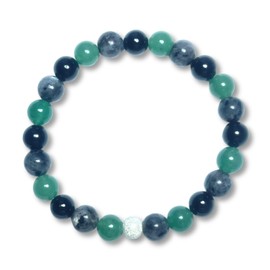 Majas Perlen Armband mentaler Schutz Turmalin Labradorit Aventurin echt 8mm mit 925er Sterling Silber 7mm facettiert - Größe 16 bis 18cm - Handmade Perlenarmband - Spiritueller Schmuck Unisex