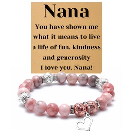 Gifts for Grandma Bracelet Nana Gift from Granddaughter Beaded Bracelets Best Nana Ever Gifts Grandma Mothers Day Birthday Jewelry Gift from Grandson Granddaughter Grandmother Christmas Presents