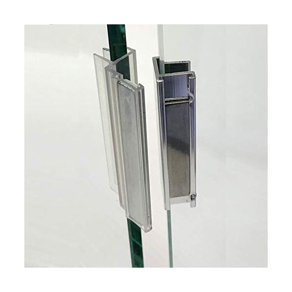 Universal Clear Polycarbonate U-Channel with Magnet and Chrome Metal Strike