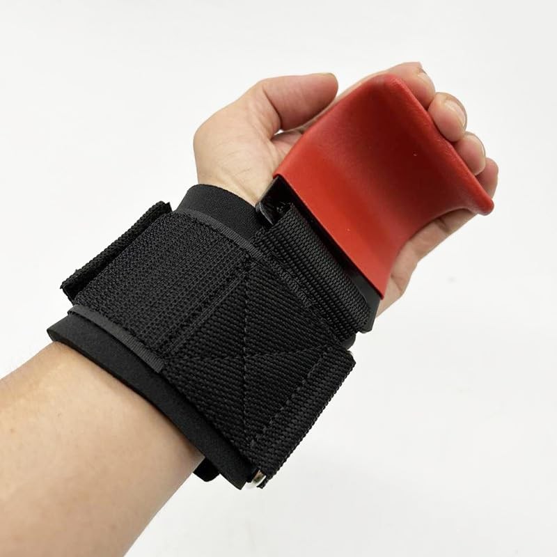 JZS Weight Lifting Hooks with Wrist Straps – Steel Grip