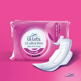 Lil-Lets Super Soft Ultra Sanitary Towels Long with Wings Pack of 12